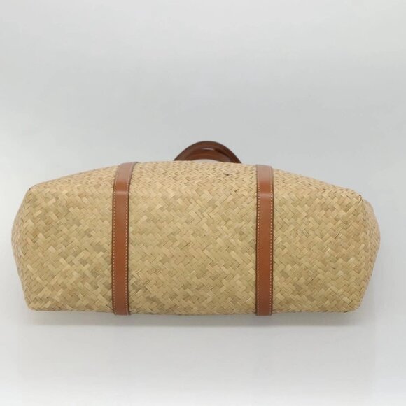 Jimmy Choo Studs Tote Bag Straw Beige Auth BA5421 - Picture 7 of 13